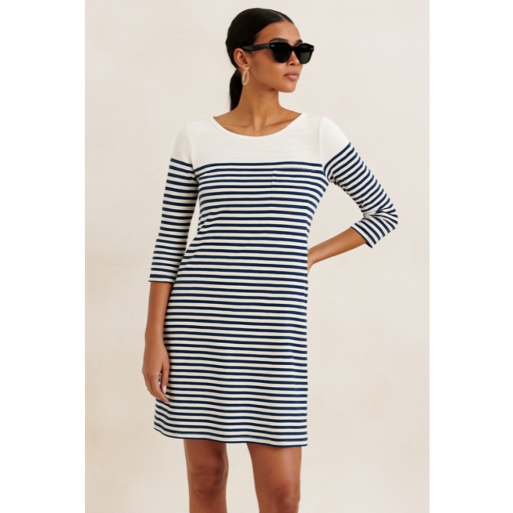 Soft Joie Alyce Striped Mini Dress Black White 3/4 Sleeve Women Size XSmall
